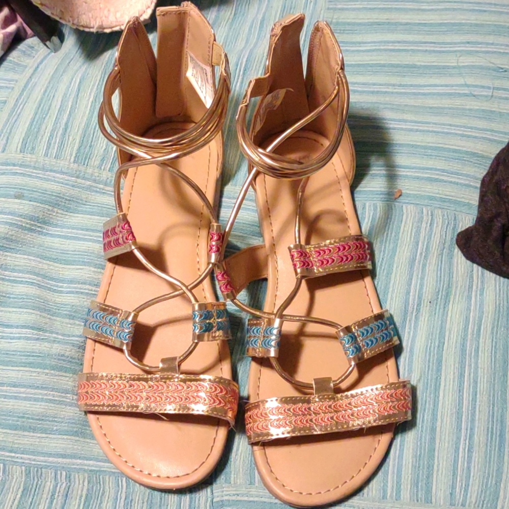 Metallic gladiator sandles